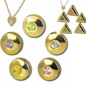 Pendant cz slider necklace shapes 6 pcs NWT